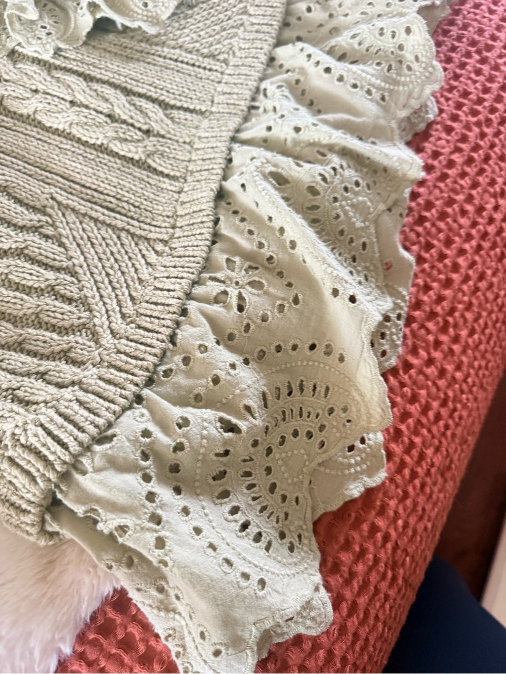Anthropologie Olive Cream Cable Knit Sweater - Picture 10 of 12